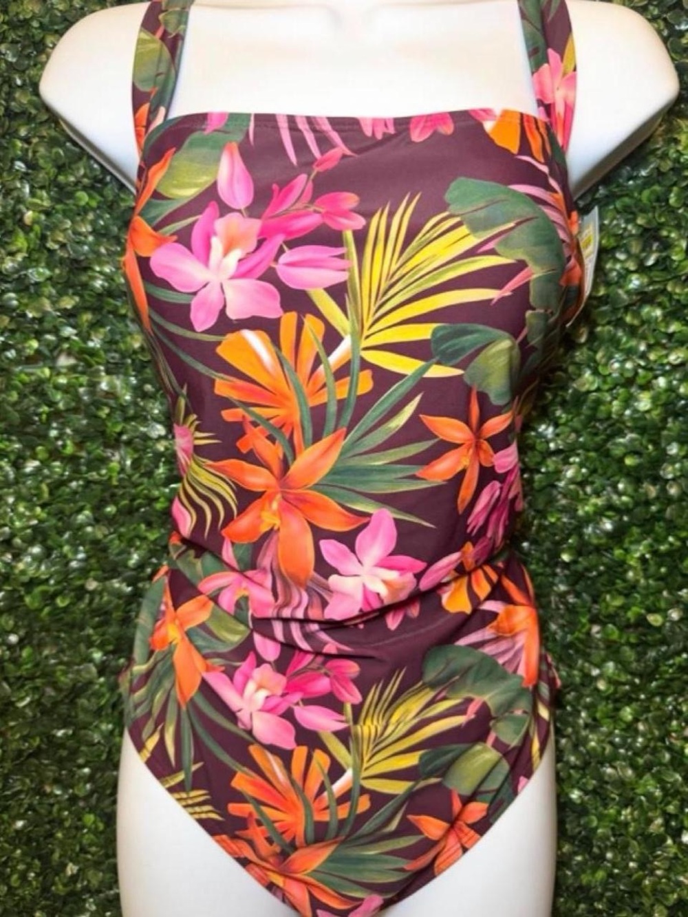 Womens Tropical Floral One-Piece Swimsuit